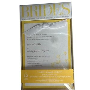 Brides Wedding Invitation Kit with White and Yellow Design